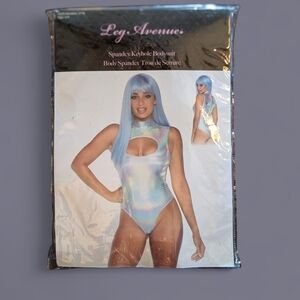 Leg Avenue Iridescent Silver Bodysuit